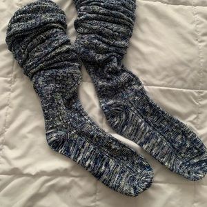 Blue Thigh high free people socks